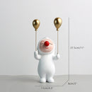 DecorBites™ Clown Bust Sculpture: Golden Candy/Key Tray Kids Balloons Figurine Decor