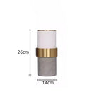 DecorBites™ Gold Cylinder Vase Leather Desk Decor Artificial Flower Arrangement
