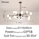 DecorBites™ Glass Ball Modern Branch Chandelier - Magic Bean Design for Living Room