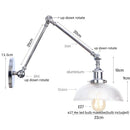 DecorBites™ Chrome Industrial LED Wall Sconce Swing Arm Clear Glass Lamp