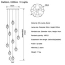 DecorBites™ Diamond Crystal Ball Chandelier LED Hanging Lamp Gold Fixture