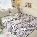 DecorBites™ Cozy Milk Velvet Blanket: Cute Pattern, Warm, Multi-Functional Sofa & Travel Shawl
