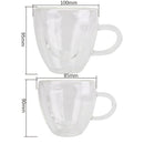 DecorBites™ Heart Glass Mug Set: Double Wall Couple Cups for Tea, Coffee, Beer - Gift Drinkware