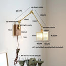 DecorBites™ LED Walnut Wood Cube Glass Wall Light with Pull Chain Switch