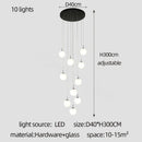 DecorBites™ Cream Glass Ball Chandelier for Duplex Villa Penthouse, Restaurant and Staircase