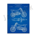 DecorBites™ Dirt Bike Patent Blueprint Poster Canvas Wall Art