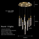 DecorBites™ Gold Crystal LED Chandelier for Modern Loft Living Room Staircase