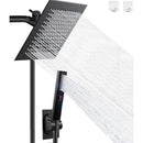 DecorBites™ Black Full Shower System Set with Rain Pressure Spray Head and Faucet Panel