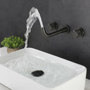 DecorBites™ Brushed Gold Basin Faucet: Single Handle Wall Mount Brass Mixer Tap, Cold/Hot Water