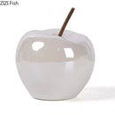 DecorBites™ Glowing Ceramic Apple Statue for Desk Ornaments and Room Decor