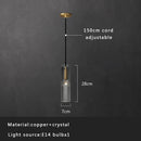 DecorBites™ Crystal Copper Pendant Lights Gold Home Decor Glass Hanging Lamp