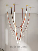 DecorBites™ Designer Leather Chandelier Belt Pendant Light for Modern Spaces