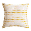 DecorBites™ Geometric Tufted Cushion Cover with Crochet Tassels - Nordic Yellow Striped Pillow Cover