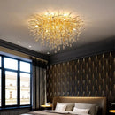 DecorBites™ Gold Crystal LED Ceiling Chandelier for Elegant Spaces