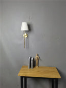 DecorBites™ Gold Cloth Lampshade Wall Sconce for Bedroom Living Room Lighting