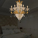 DecorBites™ Luxe Crystal Chandelier: Elegant Copper Living Room Dining Candle Light