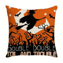 DecorBites™ Halloween Pillowcase Set - Festive Sofa Cushion Covers with Pumpkin Cat Witch Hat Print.