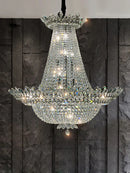 DecorBites™ K9 Crystal Chrome LED Chandelier for Trendy Living Room Lighting