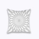 DecorBites™ Geometric Embroidered Cushion Cover Light Grey Cotton 45x45cm