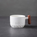 DecorBites™ Gradient Glaze Ceramic Coffee Cup with Wooden Handle for Home and Office