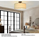 DecorBites™ Country Fabric LED Ceiling Light, Modern Wrought Iron Chandelier for Dining Room