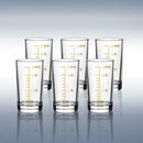 DecorBites™ Glass Spirit Set - Graduated Line Brandy Cups, Transparent Liquor Drinking Glasses