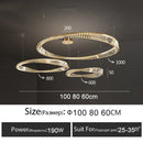 DecorBites™ Crystal Ring Ceiling Lamp - Modern Luxury LED Chandelier for Master Bedroom & Living Room
