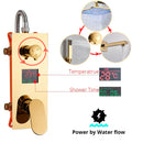 DecorBites™ Gold Digital Shower Set with 3-Functions LED Rainfall Head