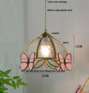 DecorBites™ Clear Glass LED Pendant Light Tiffany Butterfly Hanging Lamp