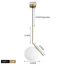 DecorBites™ Glass Ball Pendant Lights Modern LED Brass Black Chrome Suspension Luminaire