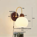 DecorBites™ Iron White Glass LED Wall Lamp Sconce Pull Chain Switch Nordic Modern Stair Light