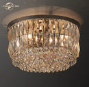 DecorBites™ Crystal Flushmount Ceiling Light: Modern Round Bedroom Dining Room Indoor Lamp