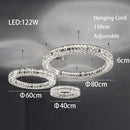 DecorBites™ Crystal LED Chandelier: Modern Luxury Chrome Steel & Clear K9 Crystal Lighting