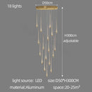 DecorBites™ Gold LED Chandelier for Duplex Villa Living Room and Staircase