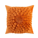 DecorBites™ 3D Velvet Flower Pillow Covers in Yellow Beige 45x45cm