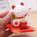 2~20PCS Wealth Waving Cat Chinese Lucky Cat Beckoning Solar Powered Small Size Crafts Home Desktop Ornaments Car Decoration