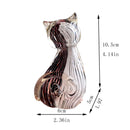 DecorBites™ Hand Blown Glass Cat Figurine, Modern Art Crystal Sculpture, Cute Ornament