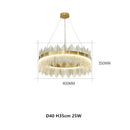 DecorBites™ Gold Crystal Chandelier Dimmable Luxury Pendant Lights for Bedroom & Living Room