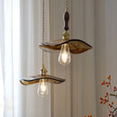 DecorBites™ Brass Knob Switch LED Pendant Light, Nordic Amber Glass Hanging Lamp