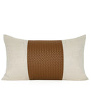 DecorBites™ Beige Gold Houndstooth Jacquard Lumbar Pillowcase for Modern Interiors