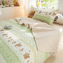 DecorBites™ Cartoon Print Foldable Bed Cover Set | Cotton Quilted Cushion Mat