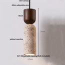 DecorBites™ LED Hanging Light Fixture Yellow Travertine Nordic Wire Adjustable Pendant Lamp