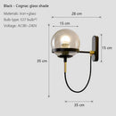 DecorBites™ Glass Shade Wall Sconce Lamps for Hotel Bedroom LED Lights
