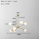 DecorBites™ Glass Chandelier with Metal Frame for Parlor, Dining Room, and Bedroom Lighting