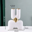 DecorBites™ Gold Geometry Ceramic Vase Desk Decoration Modern Floral Room Decor Vase