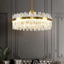 DecorBites™ Gold Round Crystal Pendant Light Chandelier for Bedroom and Living Room
