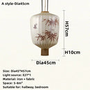 DecorBites™ Bamboo Lantern Pendant: Handmade Fabric Shade for Elegant Hotel and Restaurant Lighting