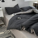 Textured dark gray & light gray bubble cotton quilt sets bedroom
