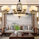 DecorBites™ Copper Jade Duplex Chandelier: Chinese Villa Hall Lighting for Hotel Lobby & Living Room