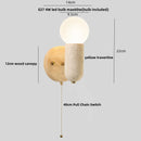 DecorBites™ Japanese LED Wall Lamp, Pull Chain Switch, Yellow Travertine Glass, White Shade